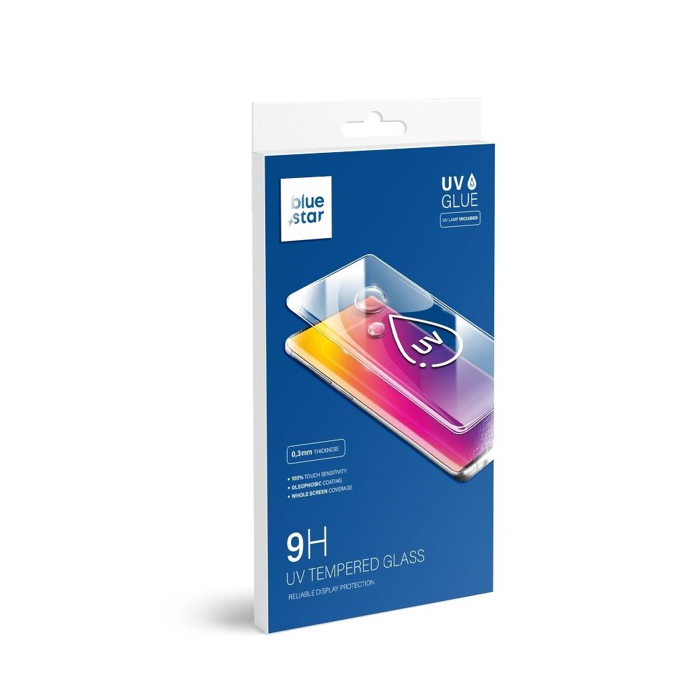 SAMSUNG Galaxy Note 10+ Blue Star Edzett Előlapi 9H UV Ragasztós Üvegfólia