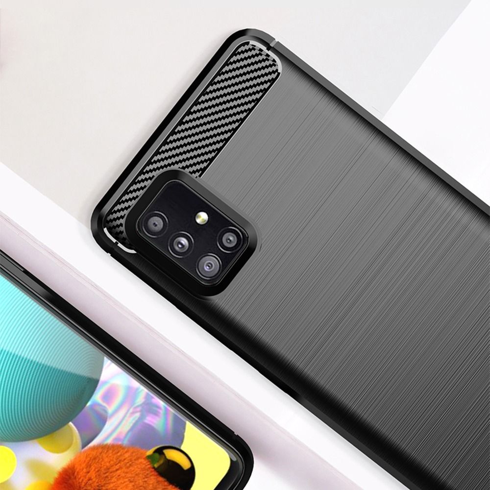 SAMSUNG Galaxy A51 5G fekete KARBON tok