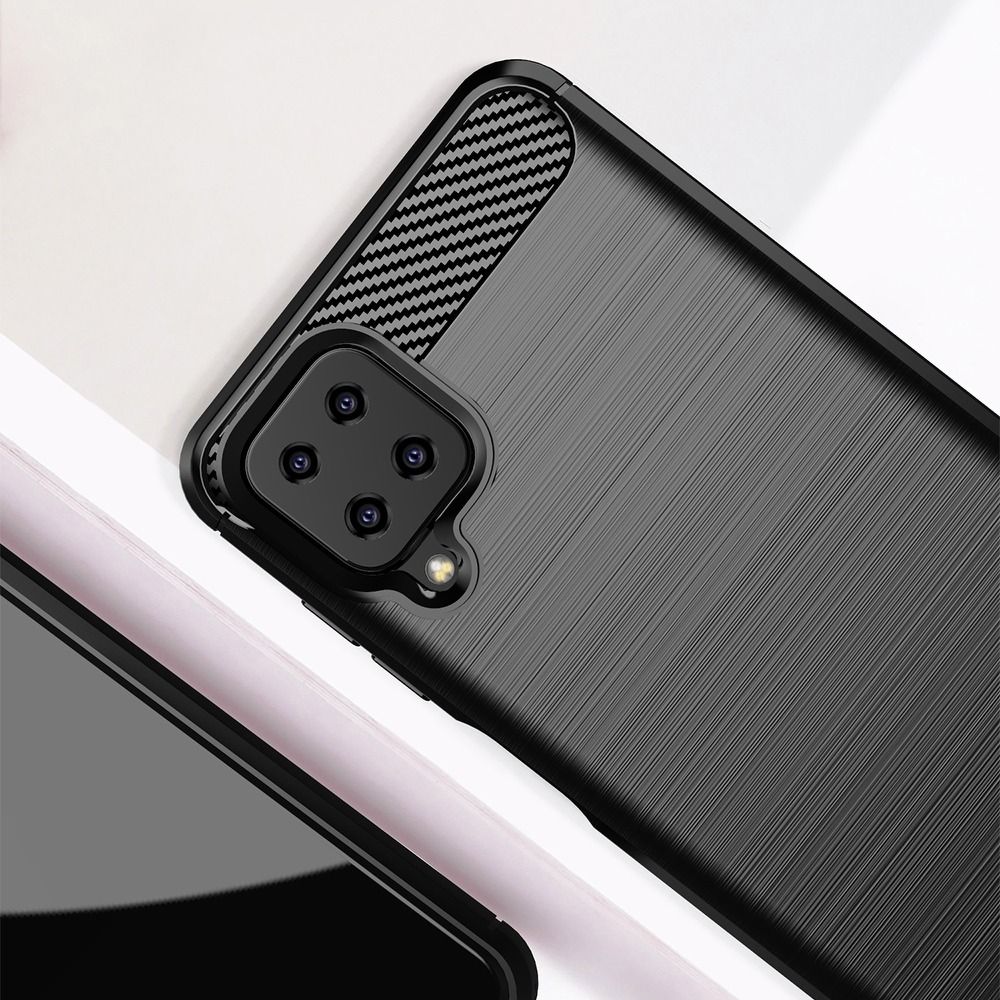 SAMSUNG Galaxy A12 / F12 / M12 fekete KARBON tok