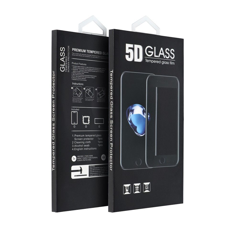 Iphone 14 Pro Max fekete Edzett Előlapi 5D Üvegfólia Full Glue (Teljes Felületen Ragad)