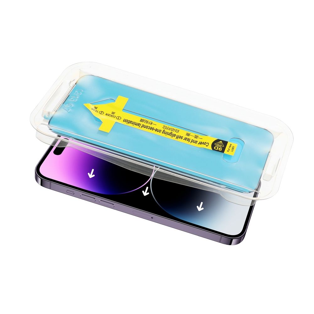 iPhone 13 / 13 Pro / 14 fekete 5D, Full Glue Üveg (Teljes Felületen Ragad) + applikátor