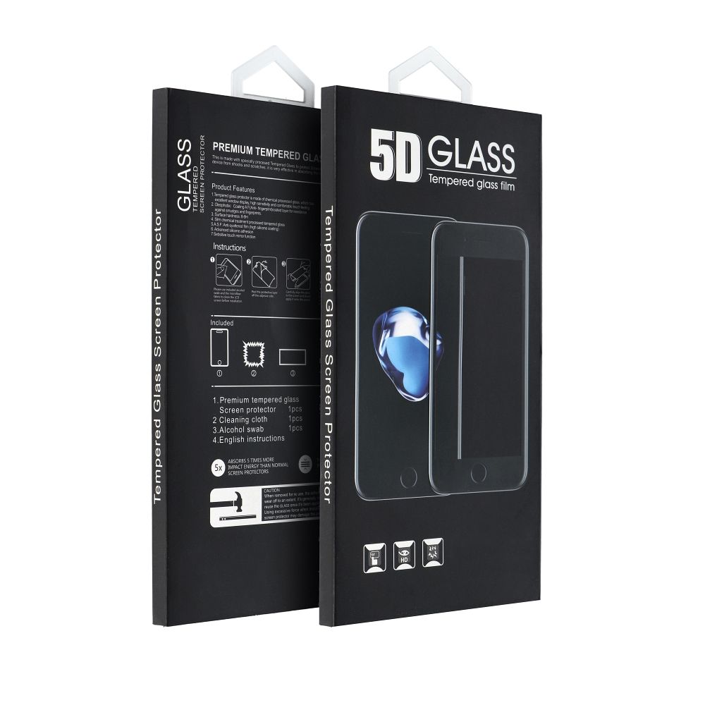 iPhone 16 Pro fekete Edzett Előlapi 5D Üvegfólia Full Glue (Teljes Felületen Ragad)
