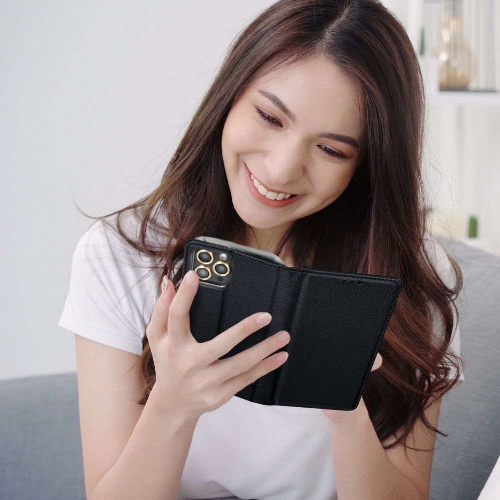 IPHONE 13 Pro Max fekete mágneses könyvtok SMART