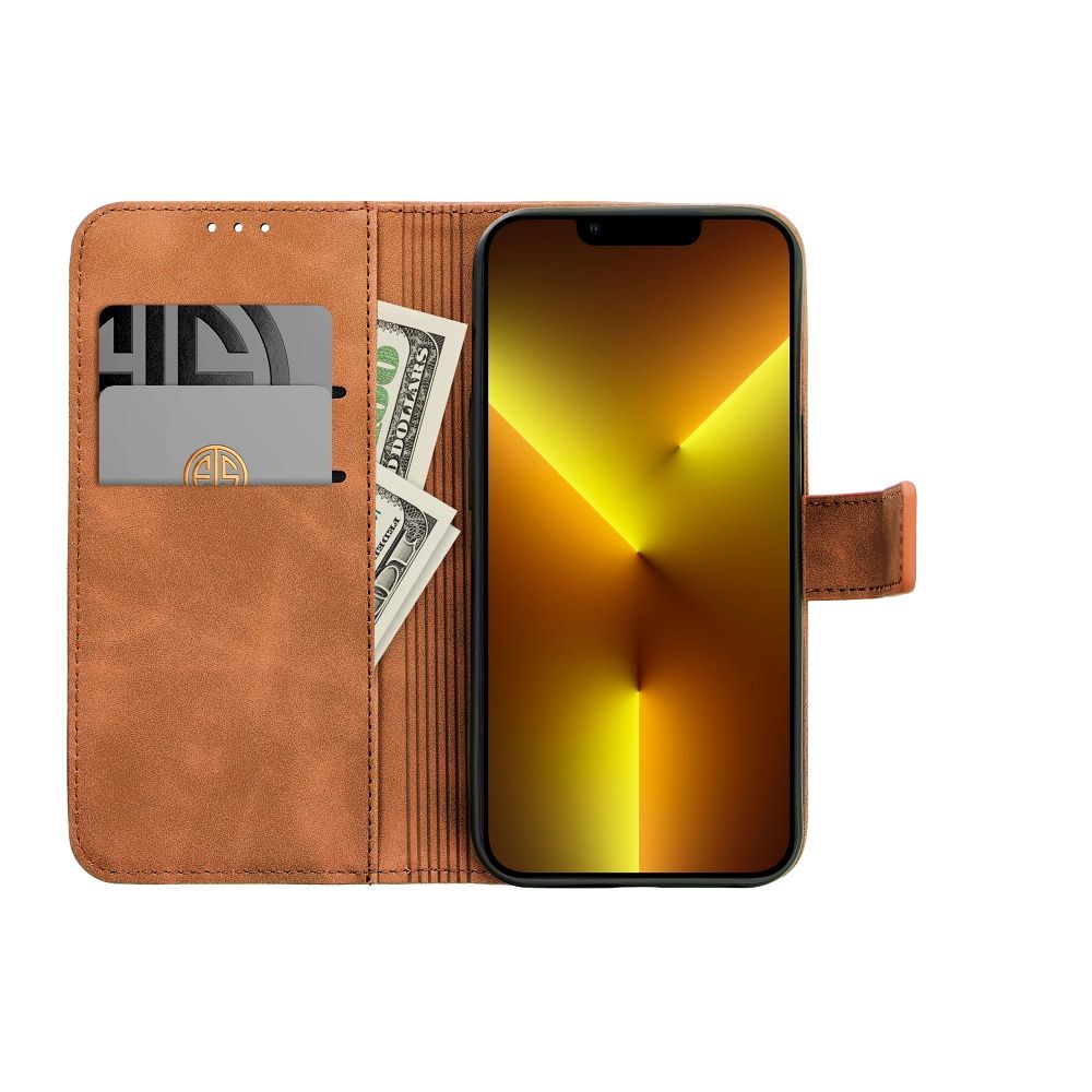 IPHONE 12 / 12 Pro barna TENDER Könyv Tok