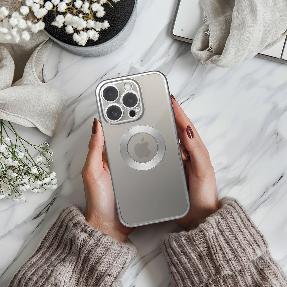 IPHONE 14 ezüst GLAM Tok