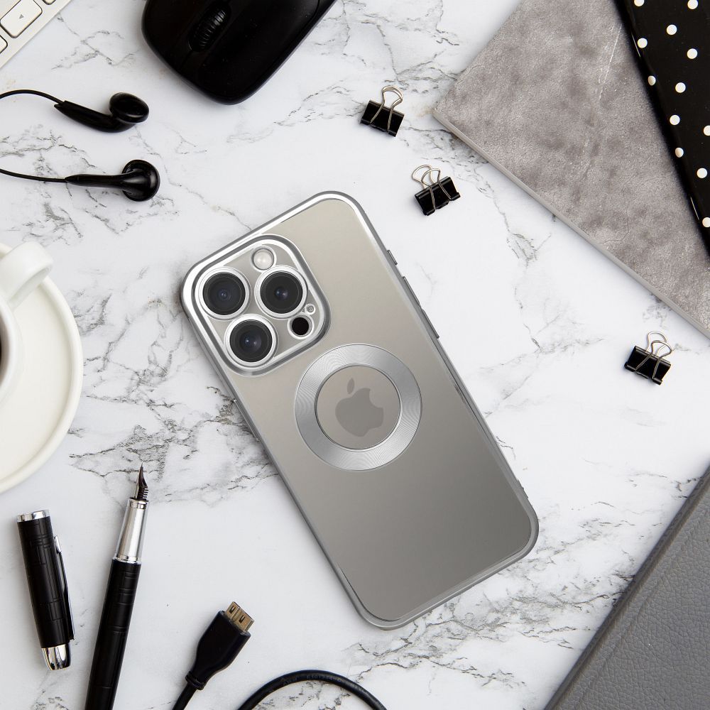 IPHONE 16 Pro ezüst GLAM Tok