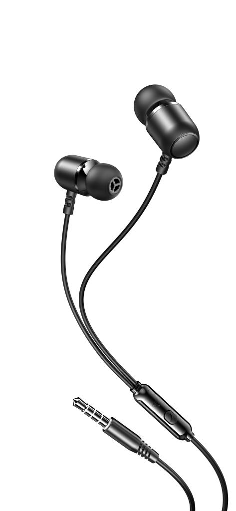 XO vezetékes fülhallgató EP64 jack 3,5 mm fekete