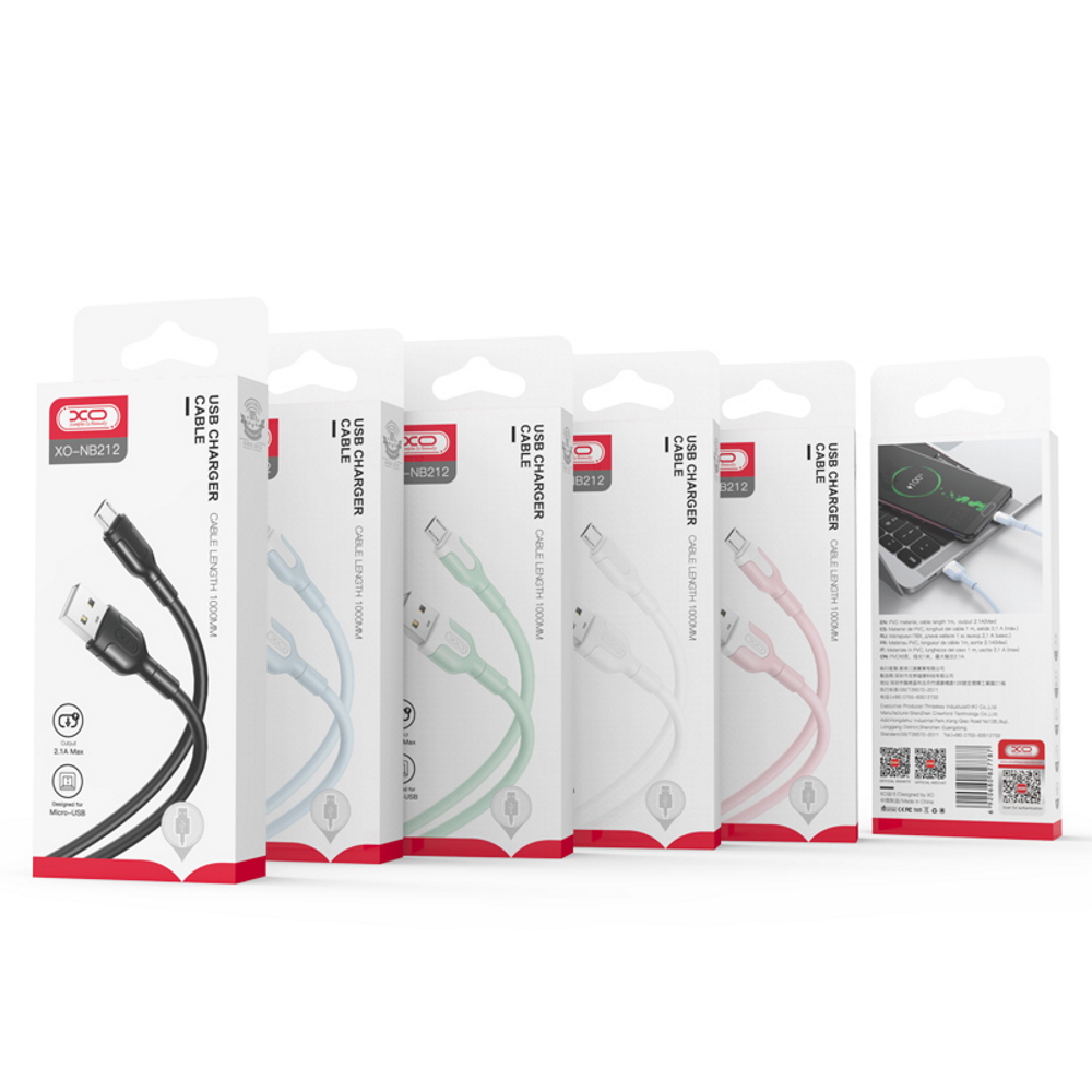 XO kábel NB212 USB - USB-C 1,0 m 2,1A fekete