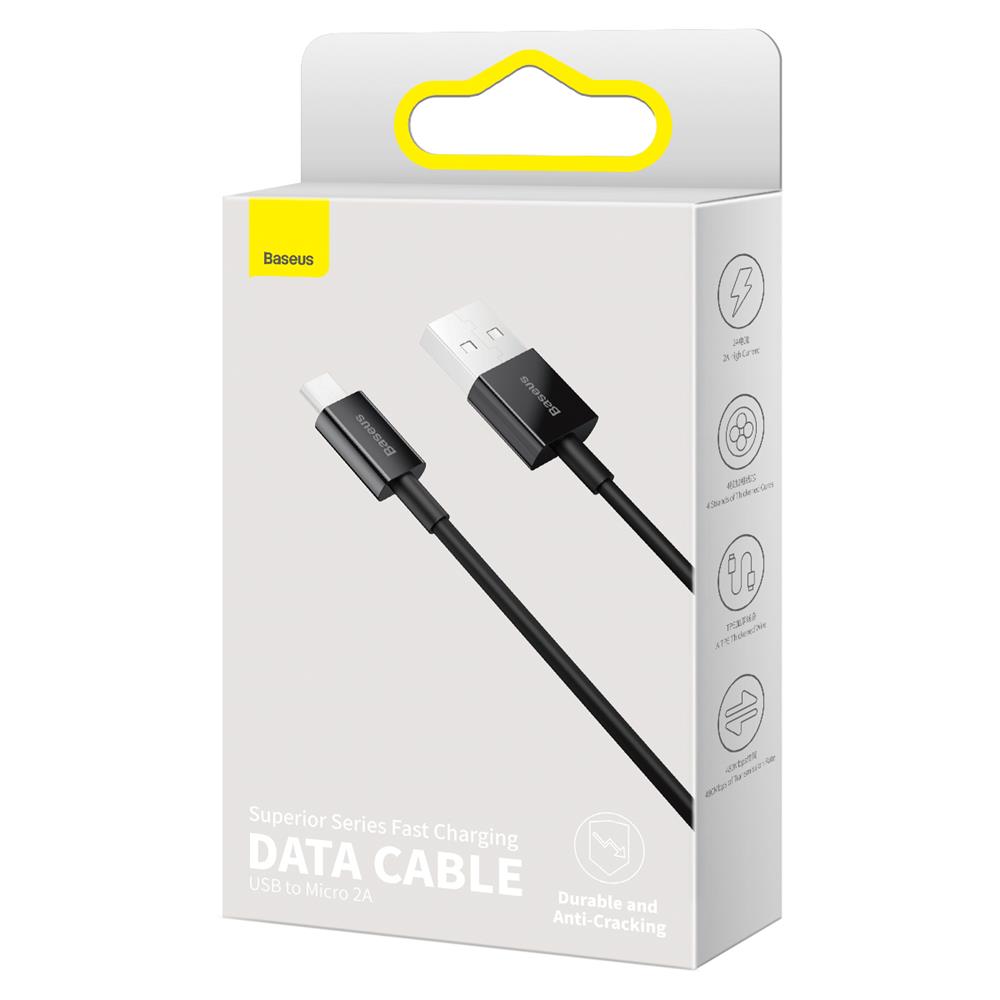 Baseus kábel Superior USB - microUSB 2,0 m 2,0A fekete