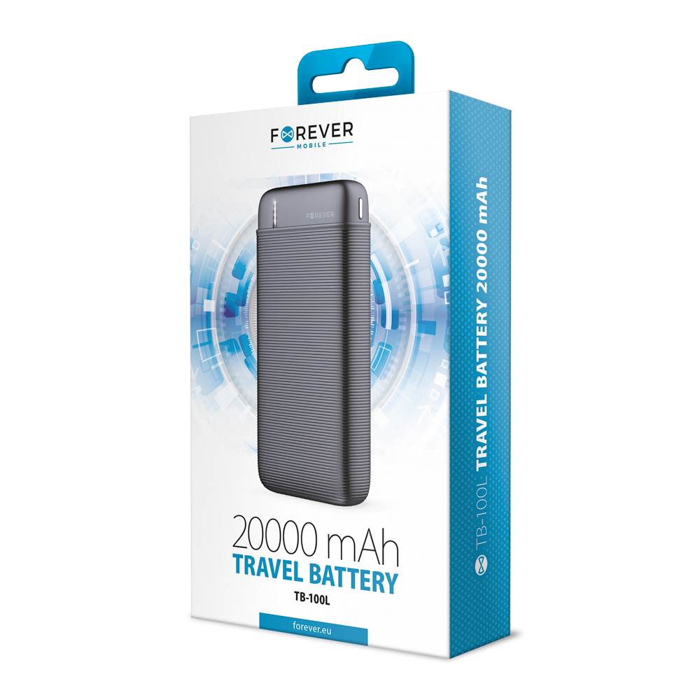 Forever power bank TB-100L 20000 mAh fekete