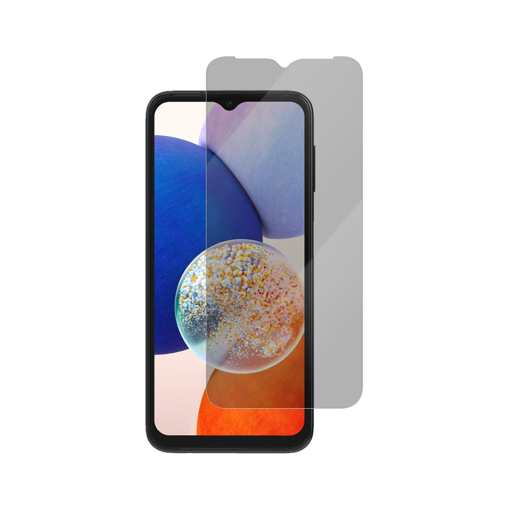 Samsung Galaxy A14 4G / 5G Vmax edzett 0,33mm 2,5D átlátszó privacy (betekintésgátló) üvegfólia