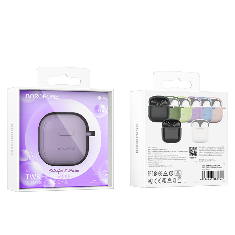Borofone TWS Bluetooth fülhallgató BW29 Charm lila