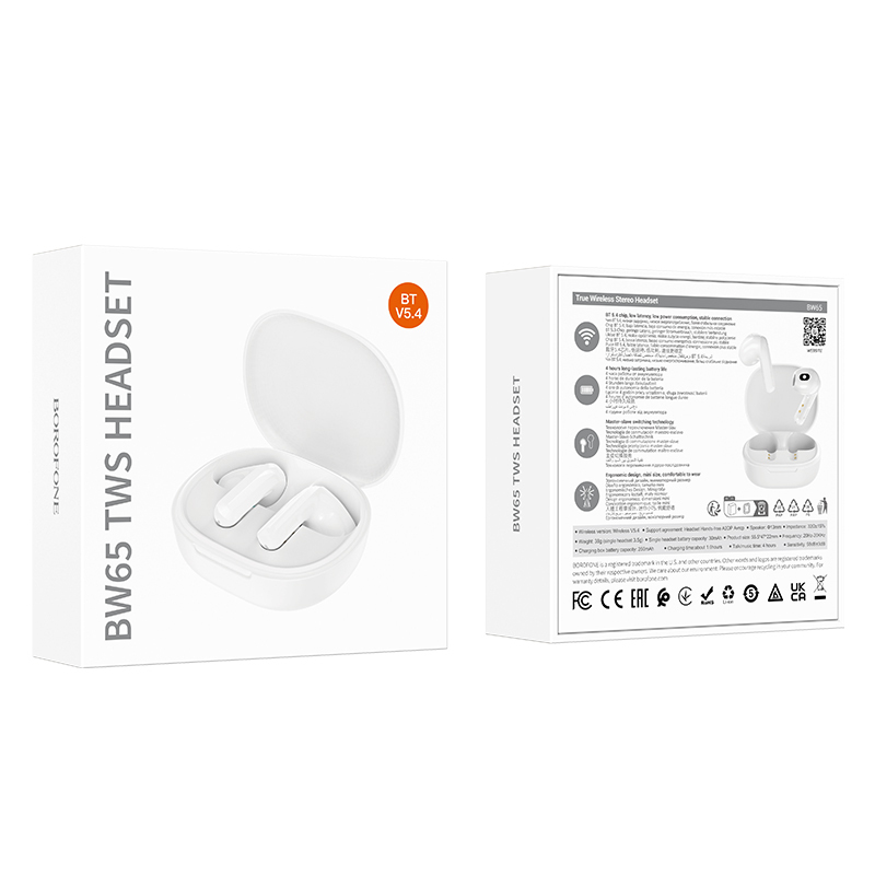 Borofone TWS Bluetooth fülhallgató BW65 Deseo fehér