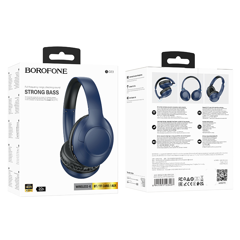 Borofone fejhallgató BO23 Glamour Bluetooth kék