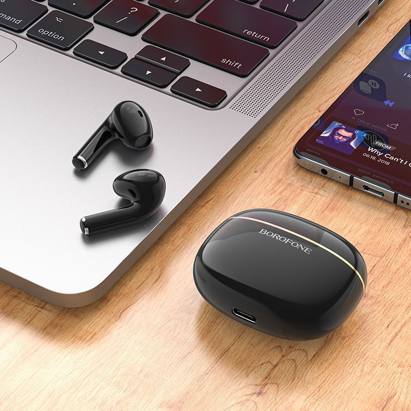 Borofone TWS Bluetooth fülhallgató BW30 Cheerful fekete