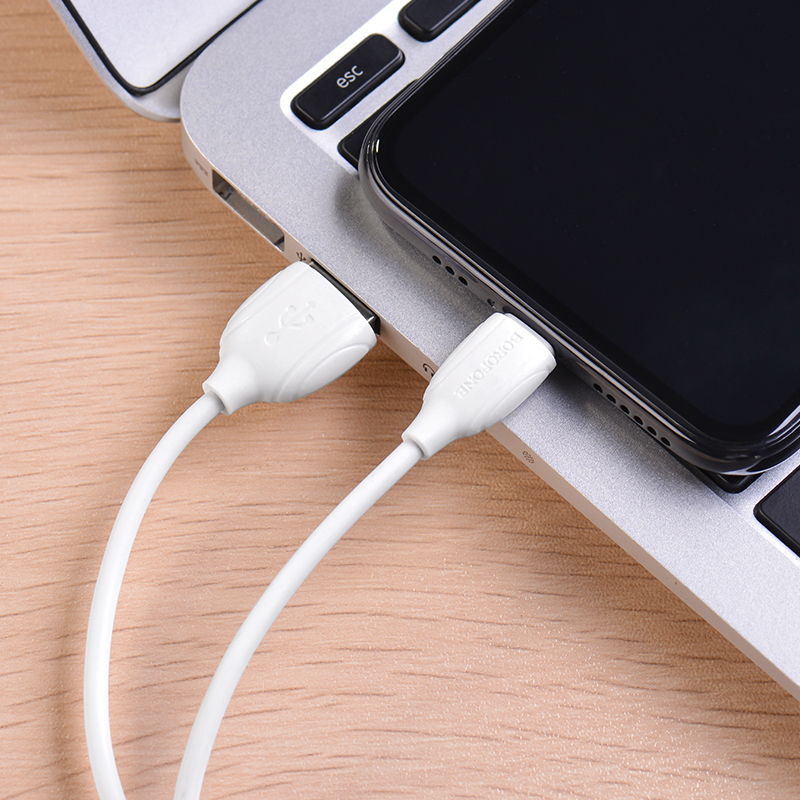 Borofone kábel BX19 Benefit - USB - Lightning - 2,4A 1 méter fehér
