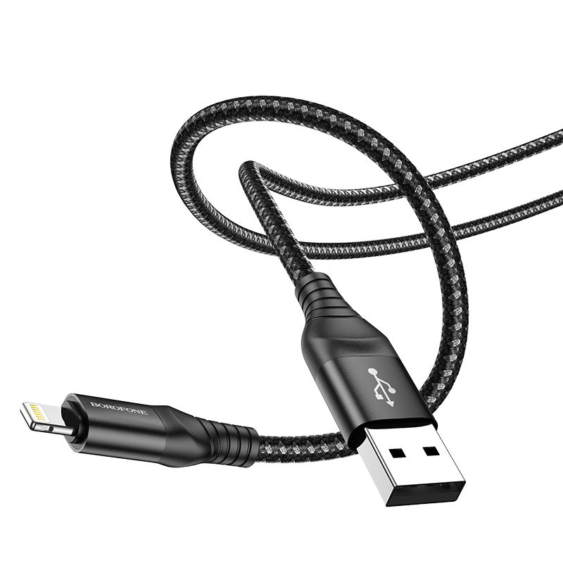 Borofone kábel BX56 Delightful - USB - Lightning - 2,4A 1 méter fekete