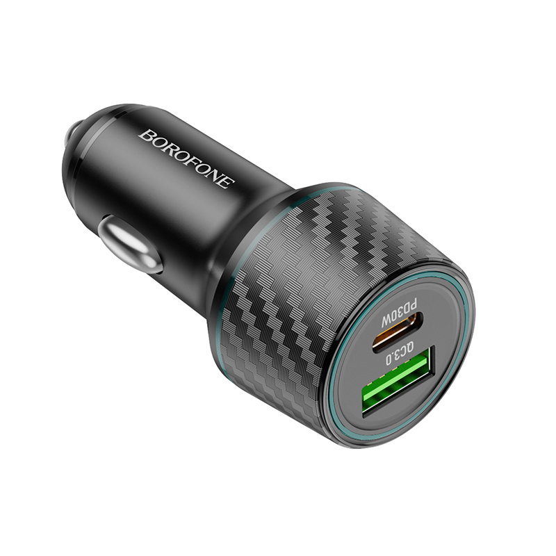 Borofone autós töltő BZ21 Brilliant - USB + Type C - QC 3.0 PD 48W fekete