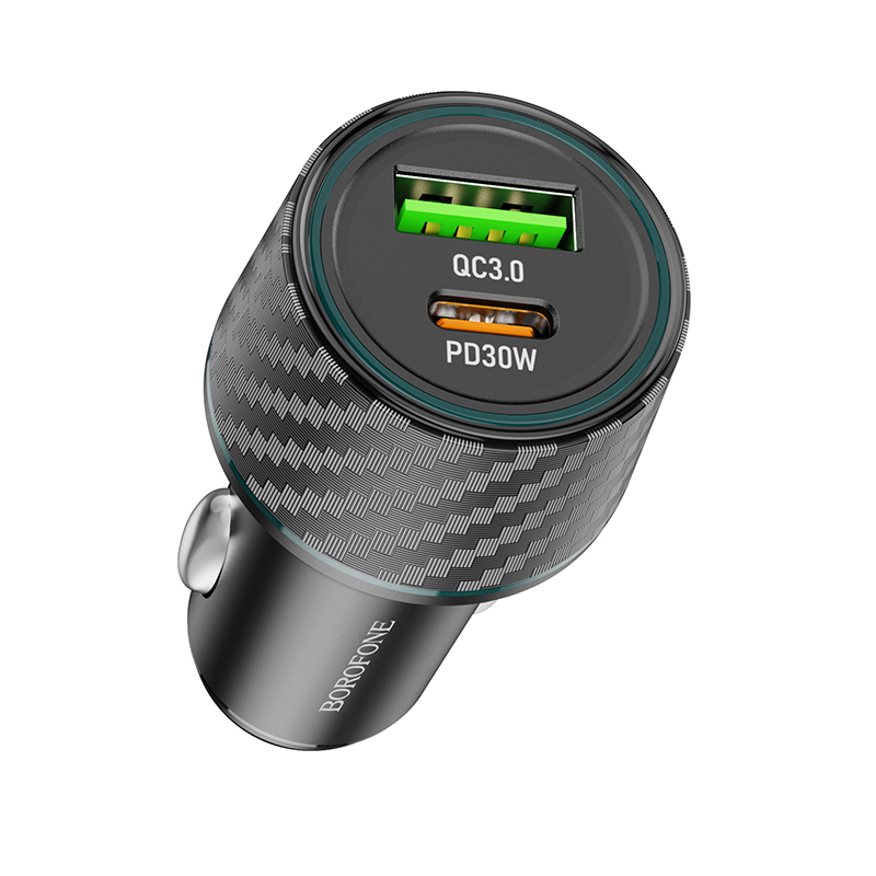 Borofone autós töltő BZ21 Brilliant - USB + Type C - QC 3.0 PD 48W fekete