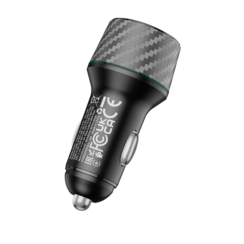 Borofone autós töltő BZ21 Brilliant - USB + Type C - QC 3.0 PD 48W fekete