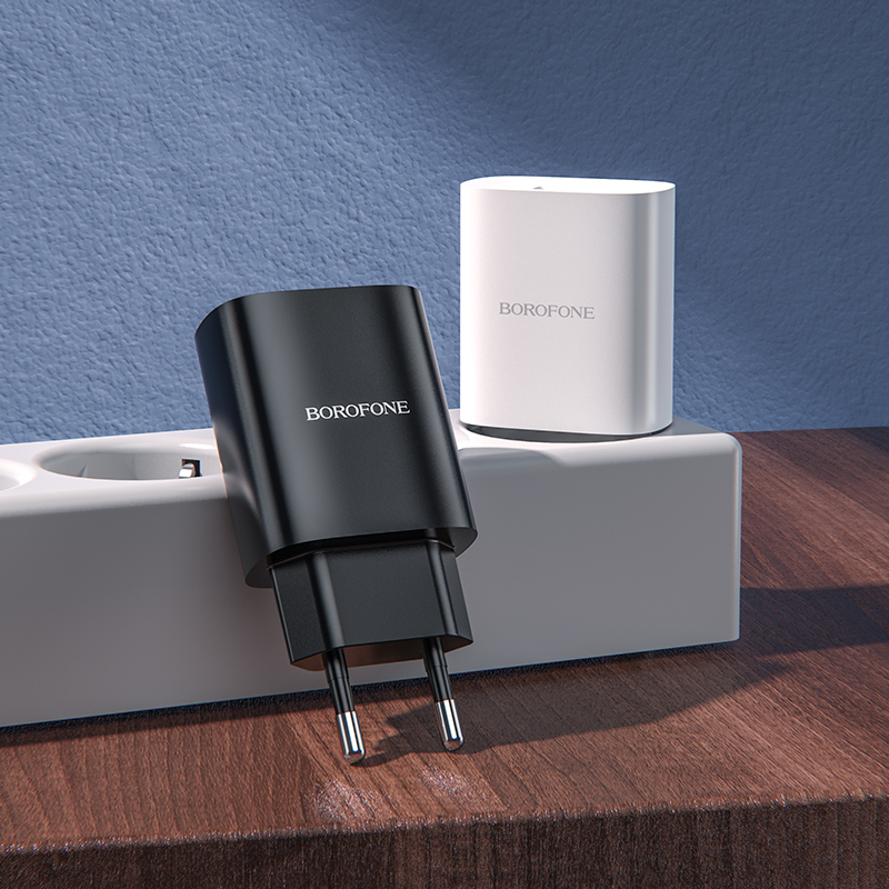 Borofone fali töltő BN1 Innovative - USB - 2,1A USB - Lightning kábellel fekete
