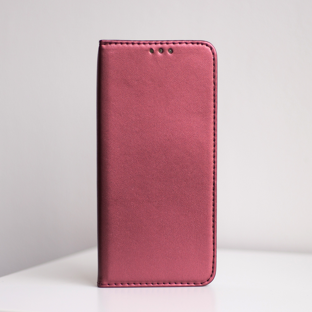 Samsung Galaxy A14 4G / A14 5G burgundy mágneses könyvtok bőr hatású, SMART