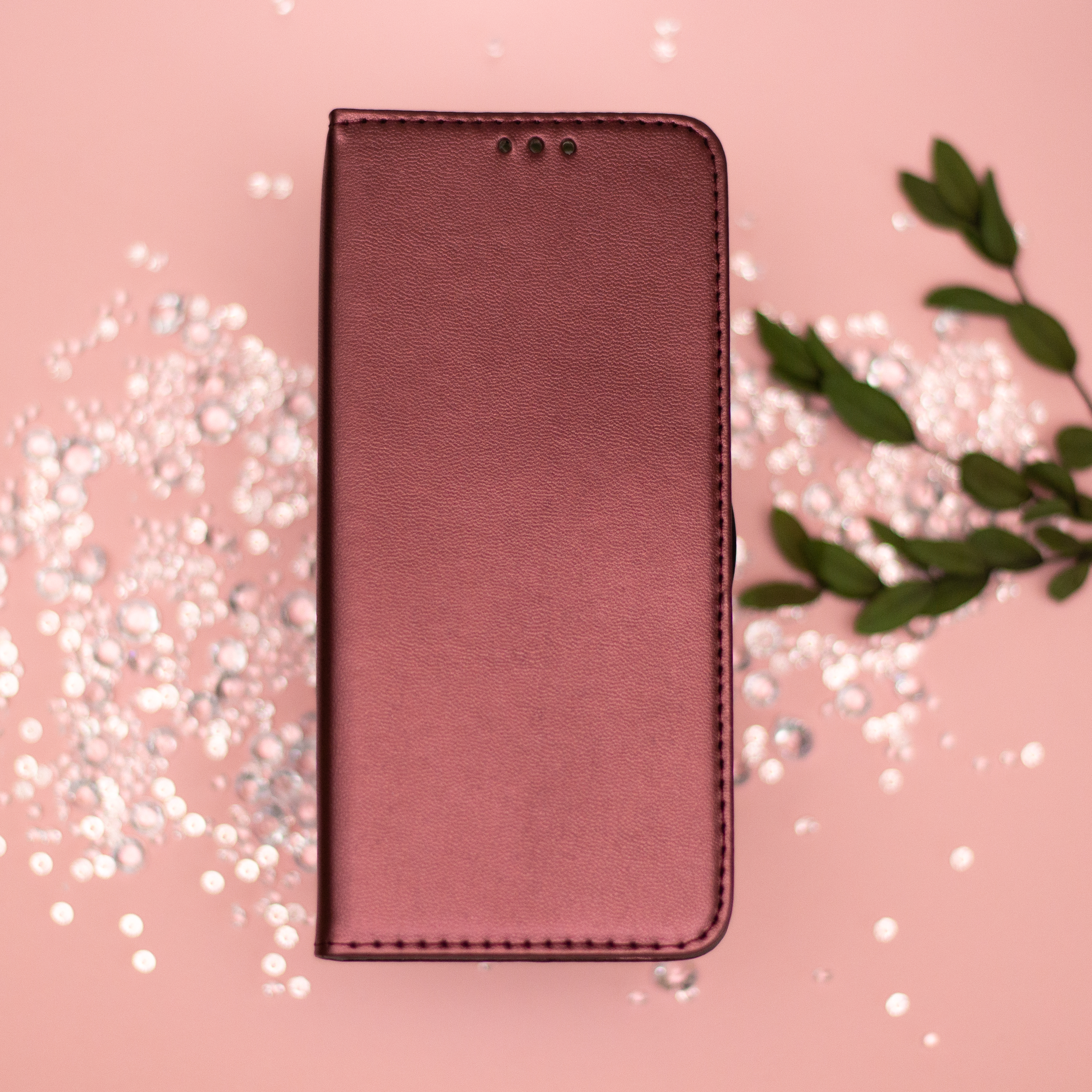 Samsung Galaxy A14 4G / A14 5G burgundy mágneses könyvtok bőr hatású, SMART