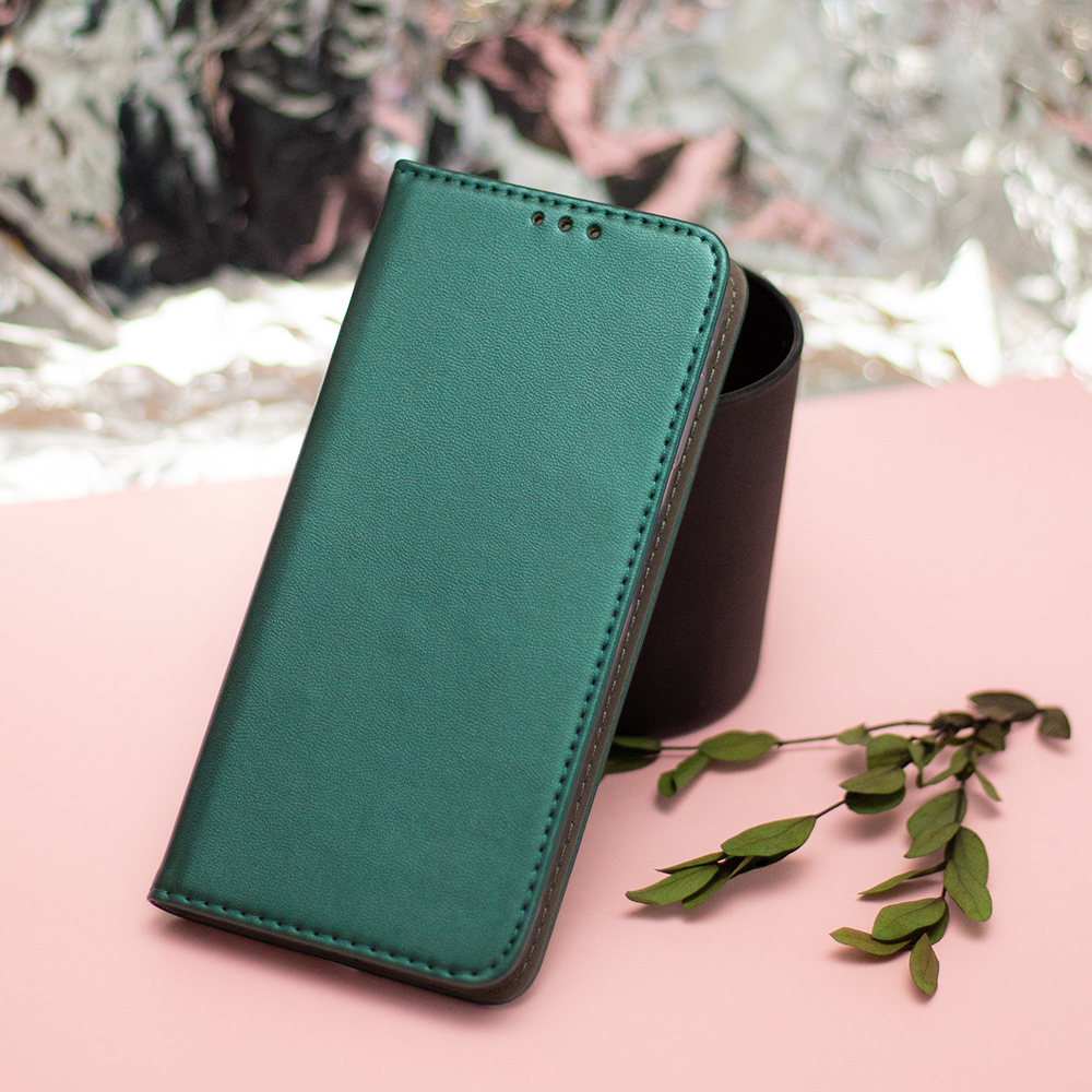 Honor 200 sötétzöld mágneses könyvtok bőr hatású, SMART
