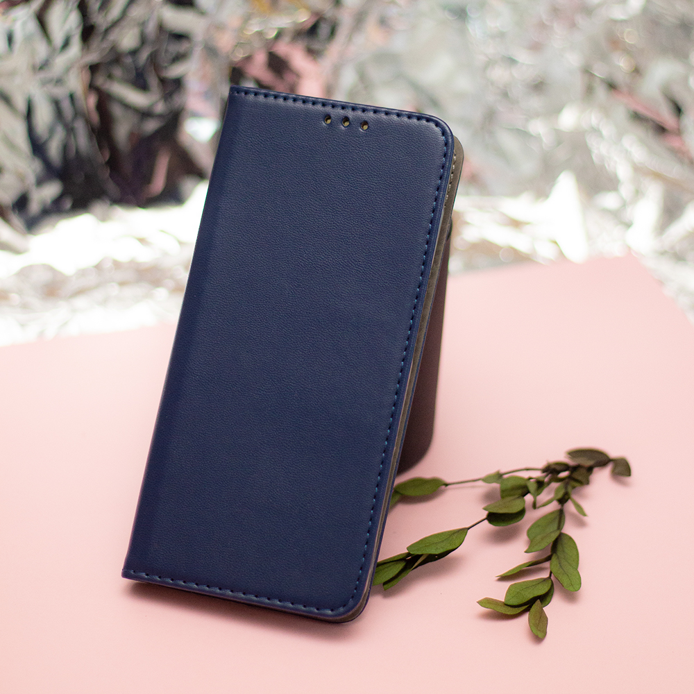 Xiaomi Redmi Note 11T Pro / Poco X4 GT sötétkék mágneses könyvtok bőr hatású, SMART