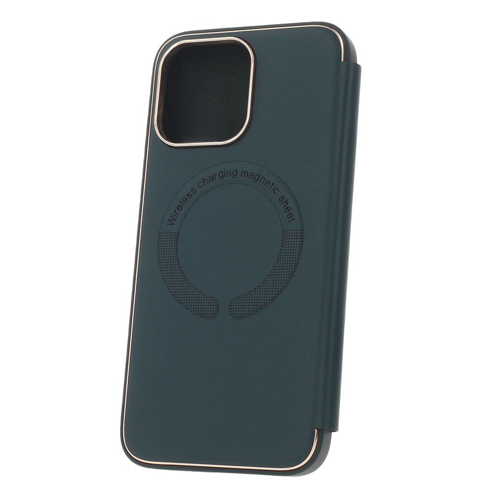 iPhone 11 Smart Gold Frame Mag tok, sötétzöld