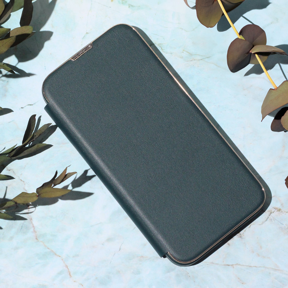 iPhone 11 Smart Gold Frame Mag tok, sötétzöld