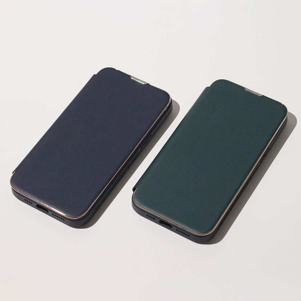iPhone 11 Smart Gold Frame Mag tok, sötétkék