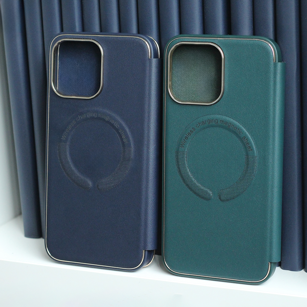 iPhone 11 Smart Gold Frame Mag tok, sötétkék