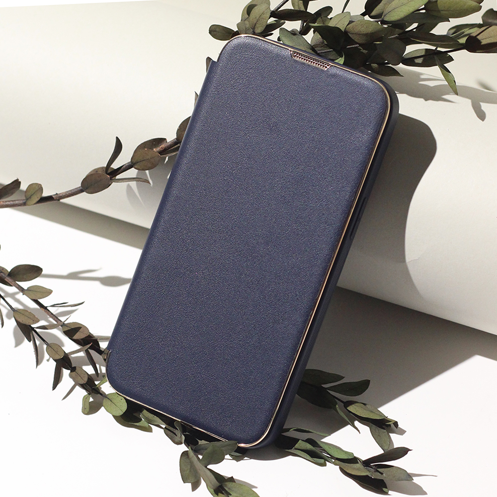 iPhone 11 Smart Gold Frame Mag tok, sötétkék