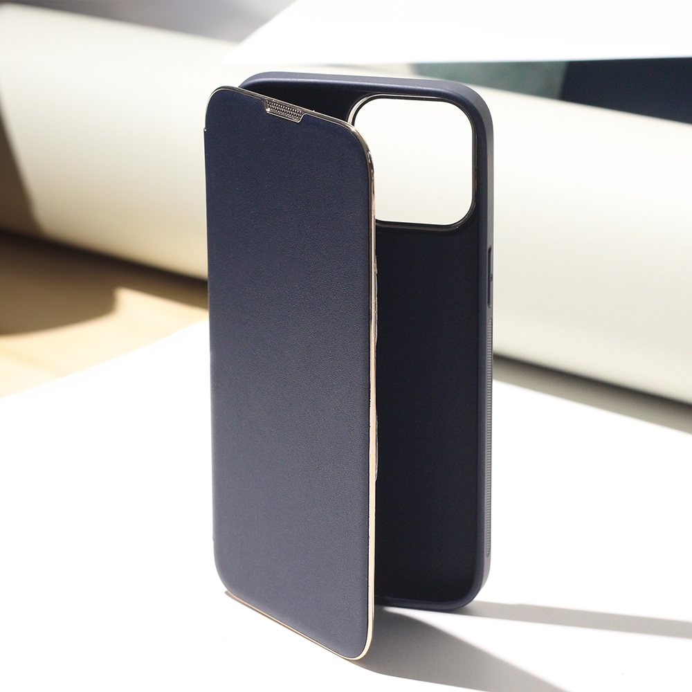iPhone 11 Smart Gold Frame Mag tok, sötétkék