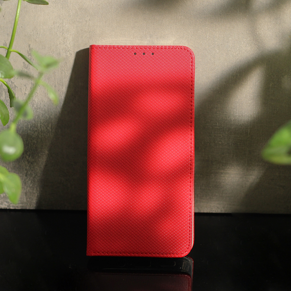 Xiaomi Redmi 9A / 9AT / 9i piros mágneses könyvtok SMART
