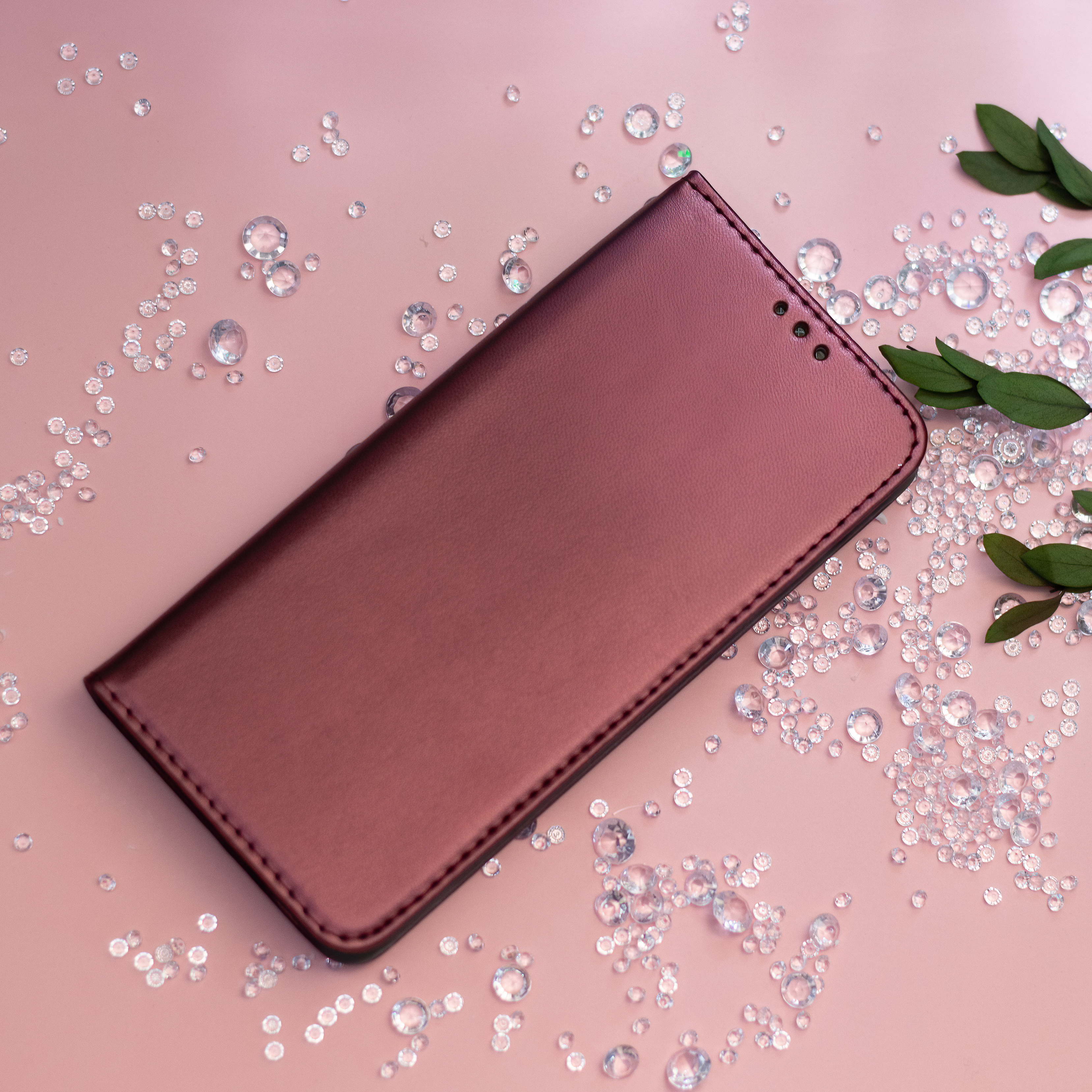 Samsung Galaxy A34 5G burgundy mágneses könyvtok bőr hatású, SMART