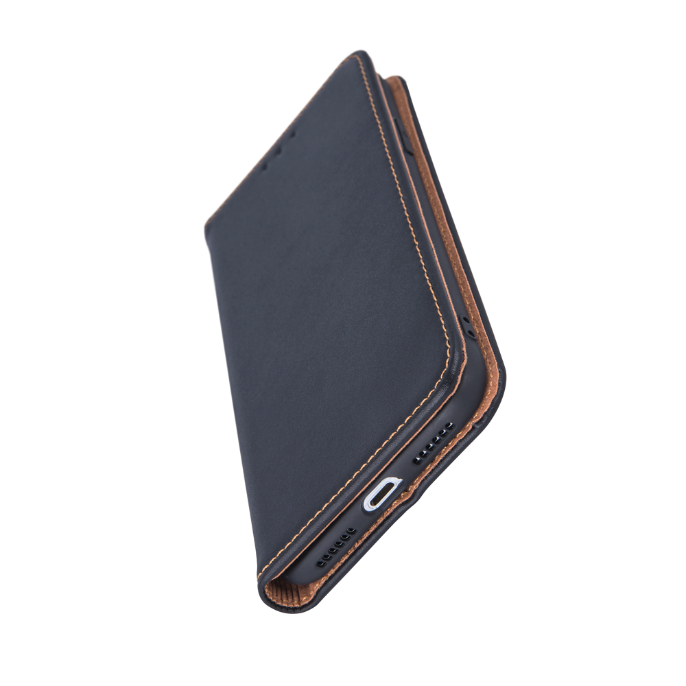 Samsung Galaxy S23 Plus eredeti bőr oldalra nyíló tok, fekete (Genuine Leather Smart Pro)