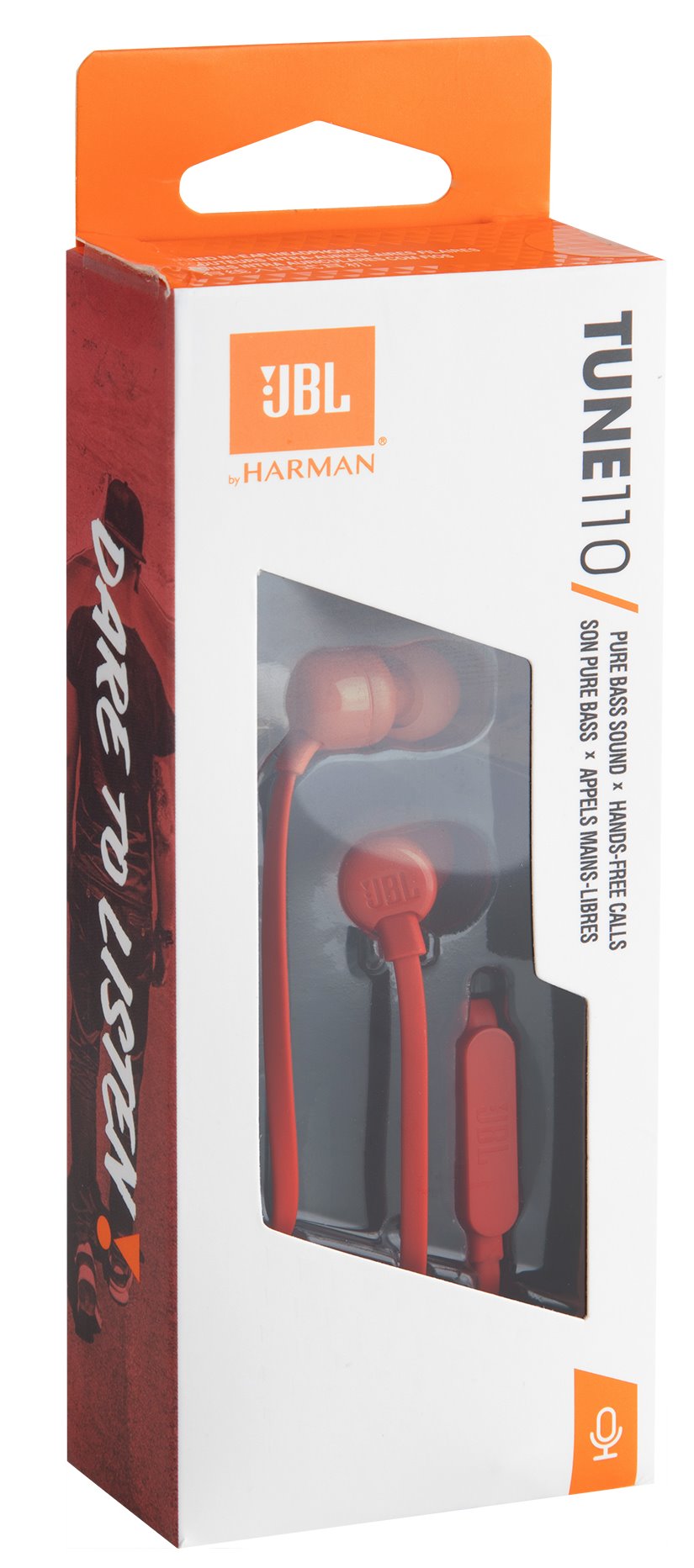 JBL T110 vezetékes fülhallgató, piros (JBLT110RED)