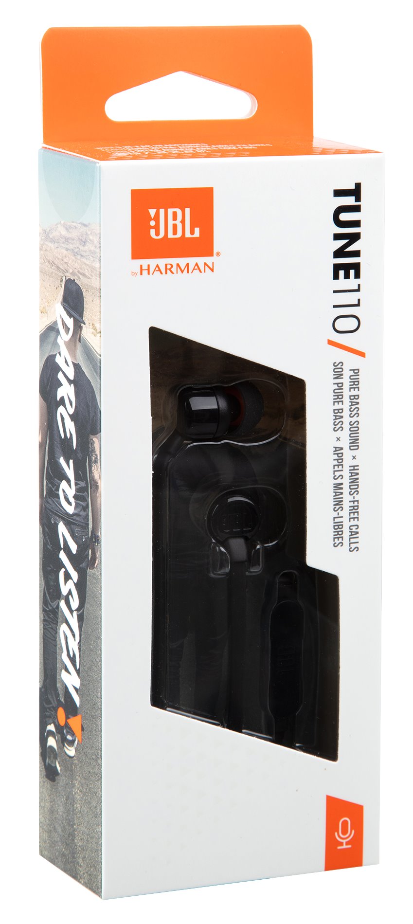 JBL T110 vezetékes fülhallgató, fekete (JBLT110BLK)