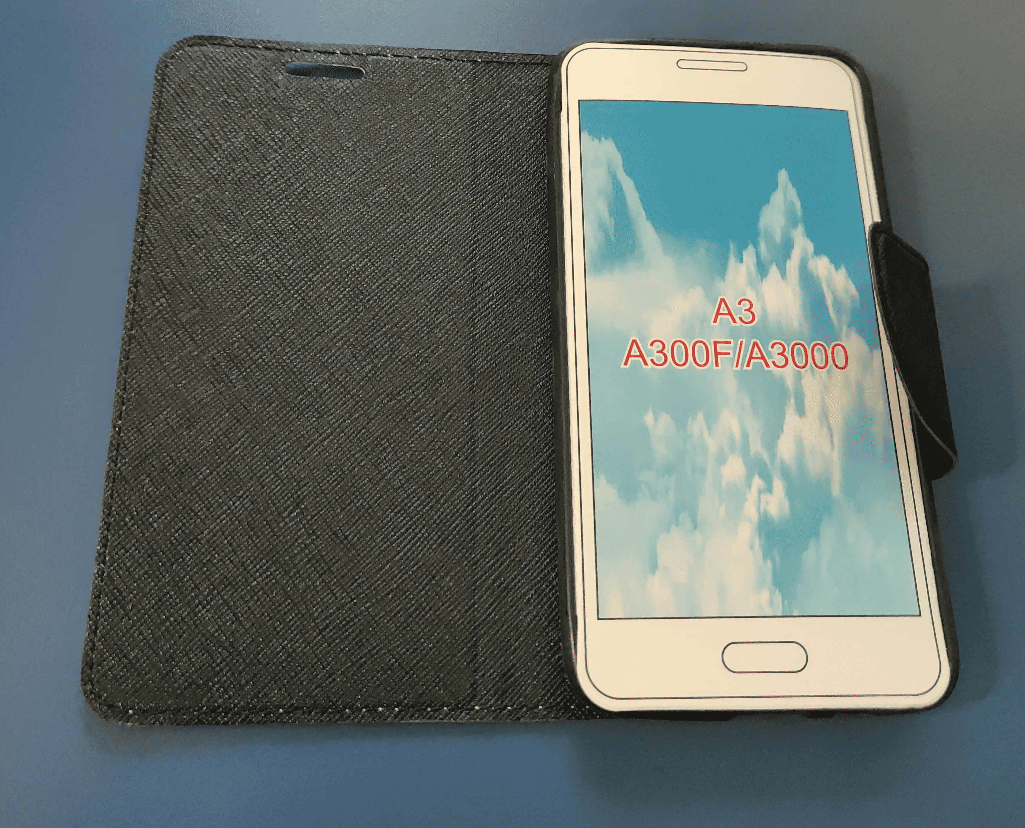 Samsung Galaxy A3 fliptok (fehér-fekete)