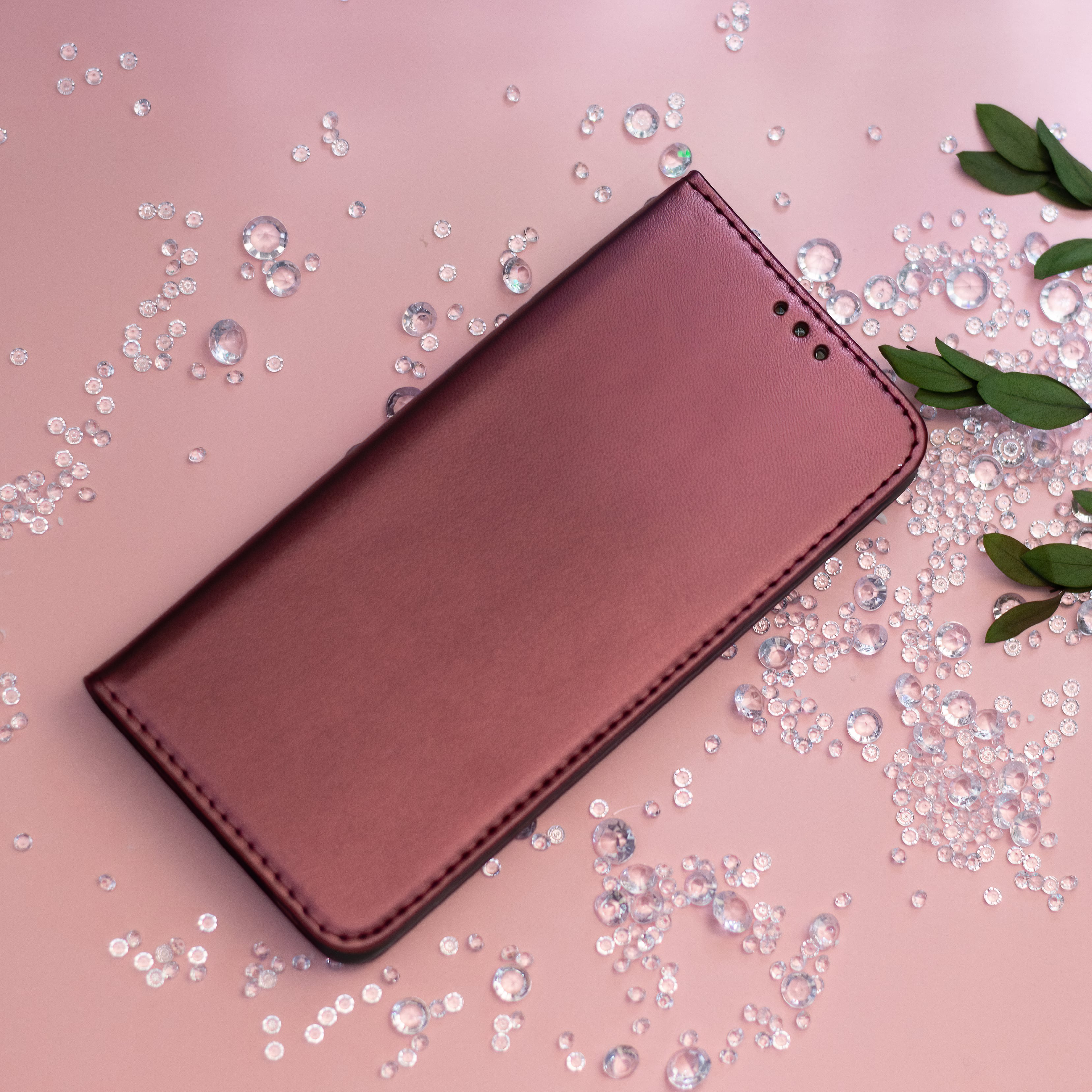 Samsung Galaxy A26 5G burgundy mágneses könyvtok bőr hatású, SMART